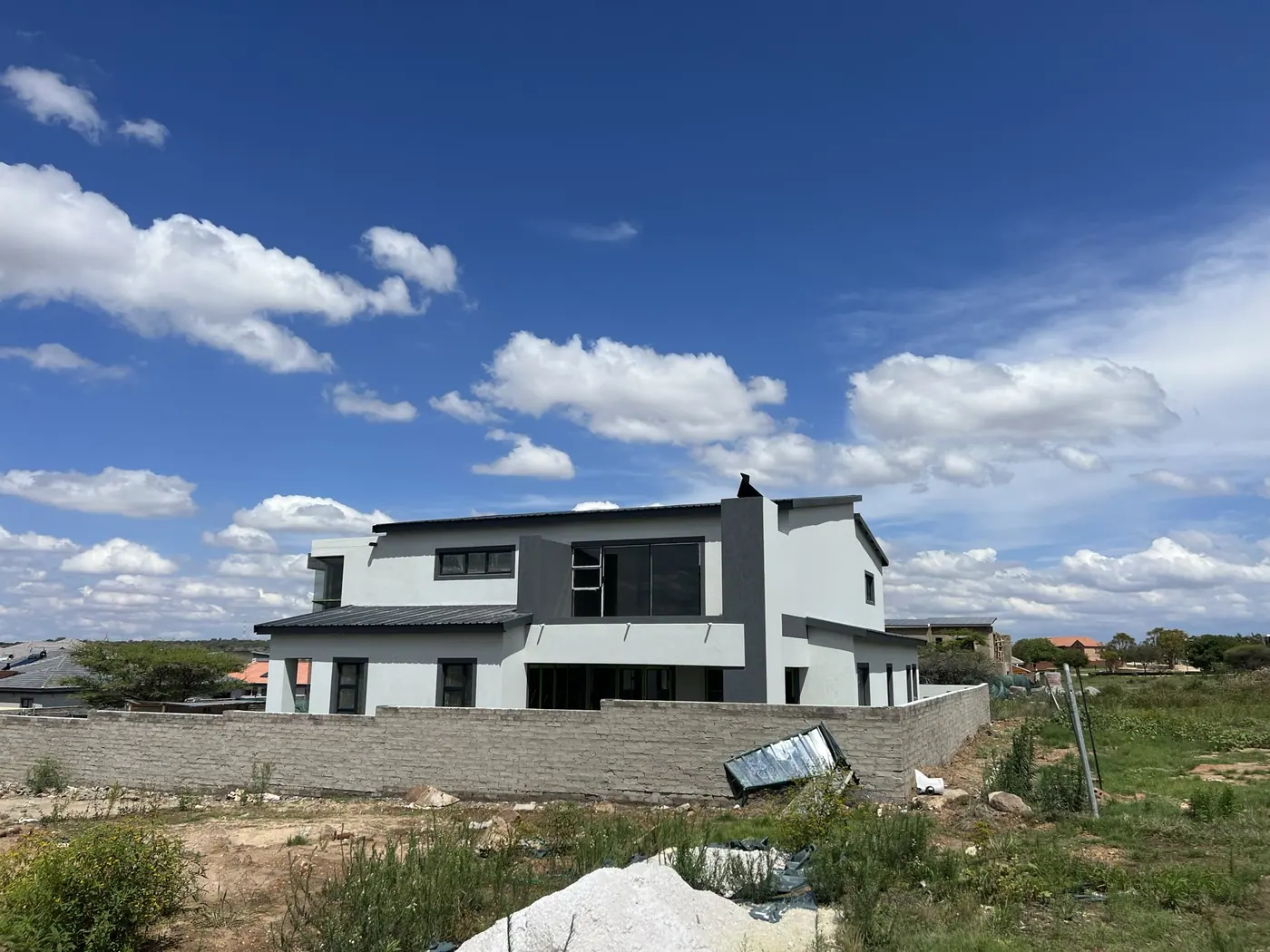 Modern completed residence under a Limpopo sky