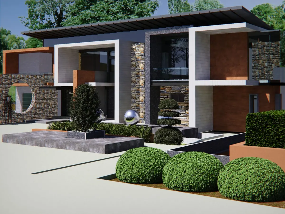 Ntoampe 0207 Properties 3D architectural render of a contemporary double-storey Limpopo home